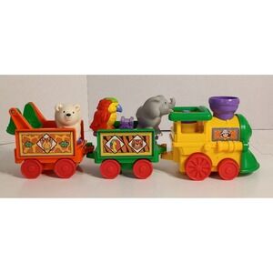 Fisher Price Little People Musical Animal Safari Zoo Train Lot w/3 Animals Works